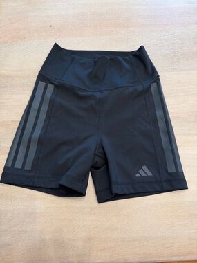 adidas Black Women’s High-Rise Bike Shorts with Reflective Stripes